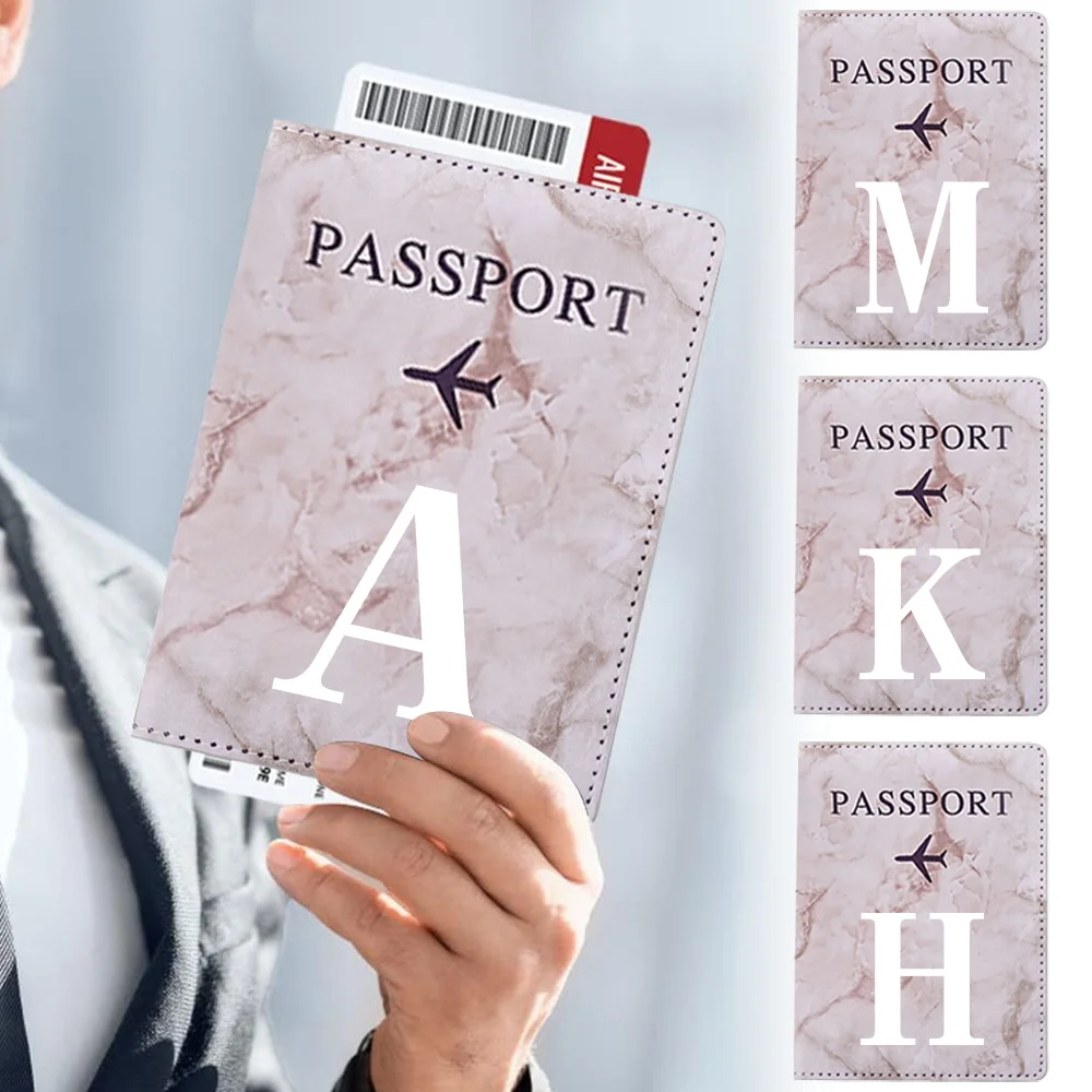 Passport Cover Waterproof Passport Holder Covers Case Travel PU Leather Credit Card Wallet UV Printing White Letter Serie