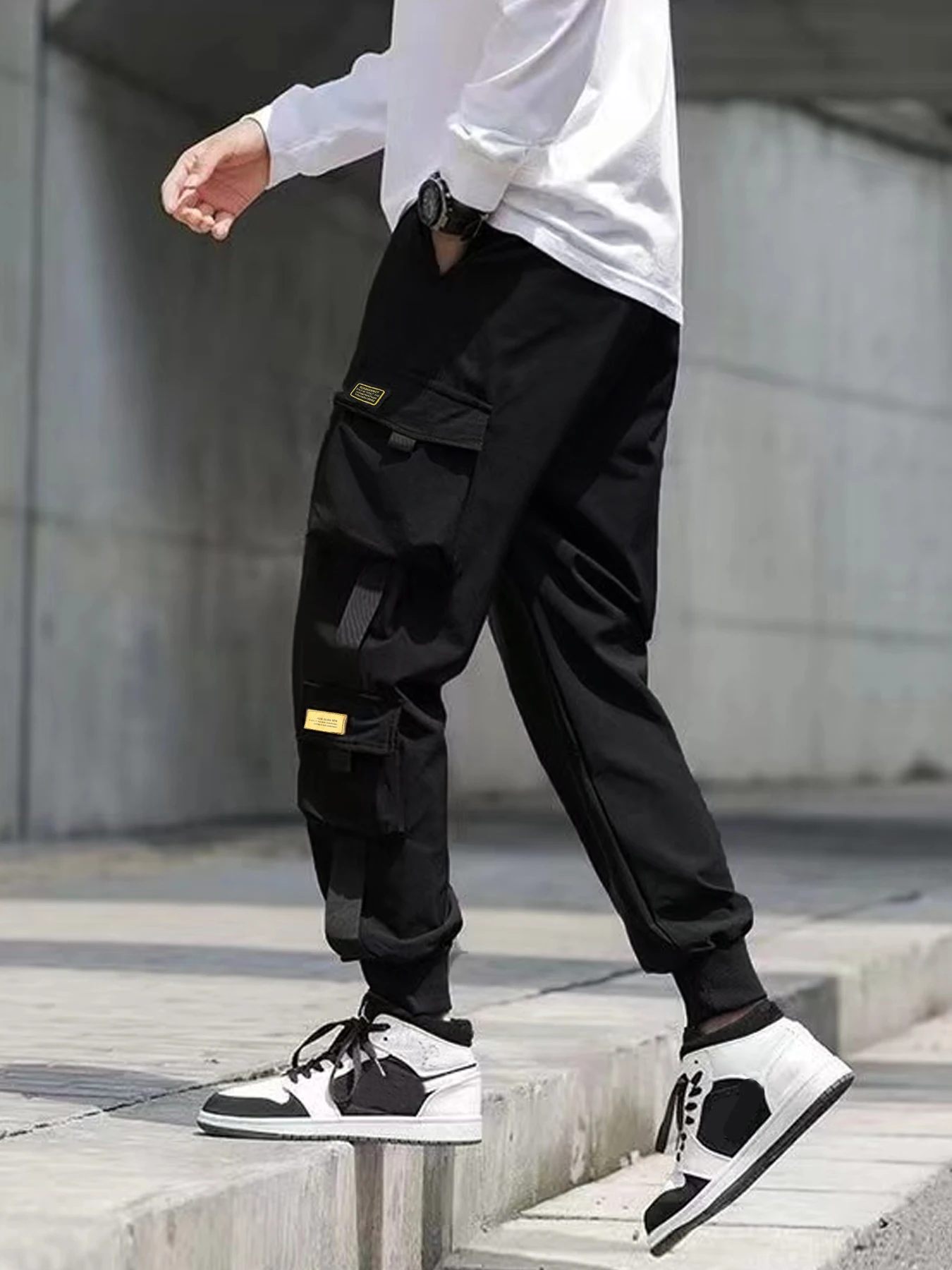 

Harlan pants men's trendy multi bag ankle loose fitting workwear pants men's trendy