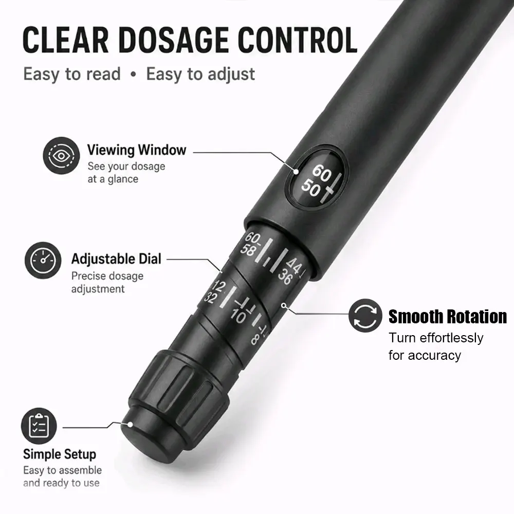 Rotary Push Disposable Sterile Insulin Injection Pen Adjustable Growth Hormone Dosage 60U Magic Beauty Injection Pen with Bottle