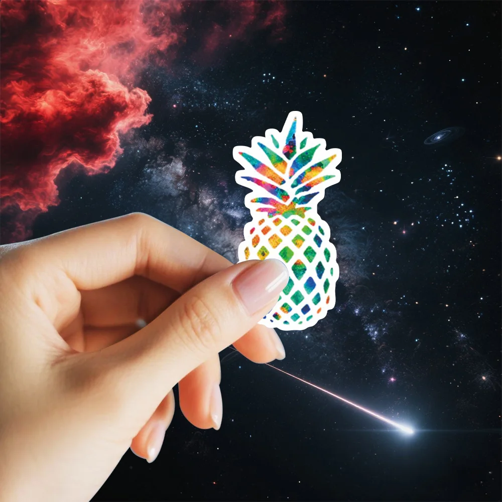 Colorful Pineapple Stickers, Atmosphere, Starry Sky Background, DIY Water Cup, Computer Decoration Stickers