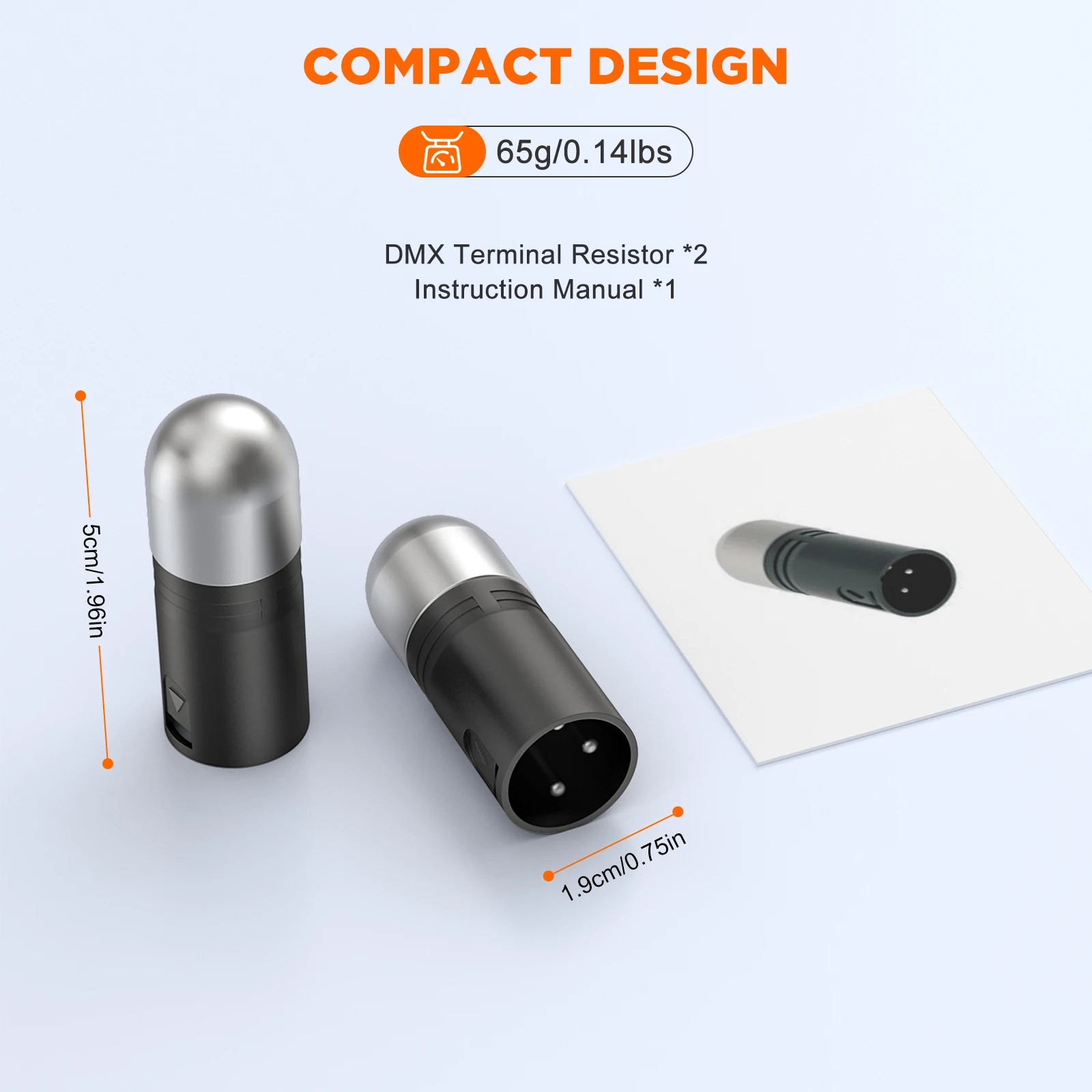 Somspot 2PCS XLR 3Pin DMX 512 Terminator Resistore DMX512 Resistenza terminale per luce multiplex digitale Luce a testa mobile