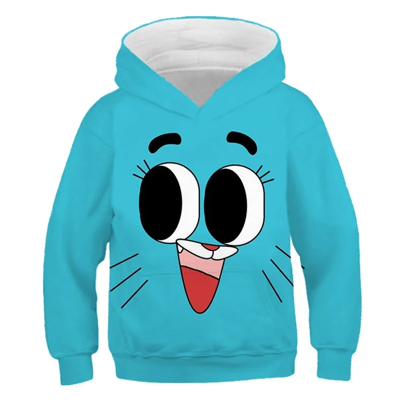 2024 New Hot Selling The Amazing World of Gumball Childrens Comedy Comics Peripheral Hooded Sweatshirt Autumn Popular Hoodie Y2K