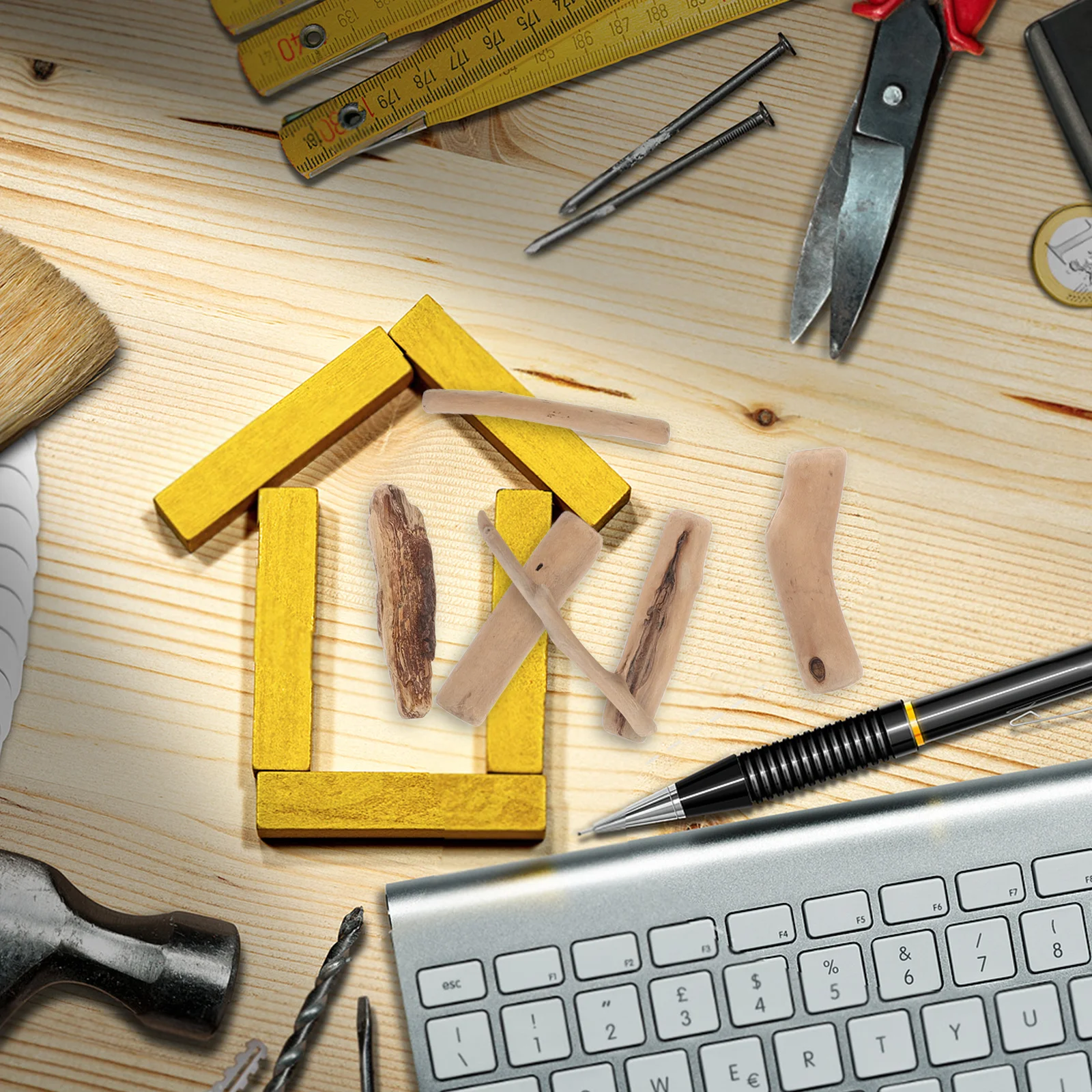 

20pcs Natural Driftwood Blocks 3-20Cm Unfinished Wood Pieces For Crafting Coastal Home Decor Diy Art Projects Wooden Craft