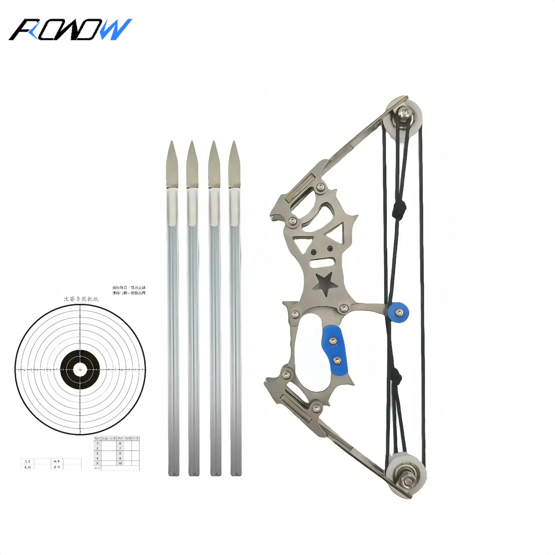 

ROWOW Powerful Mini Stainless Steel Archery Bows: Compound Recurve and Pulley for Target Practice