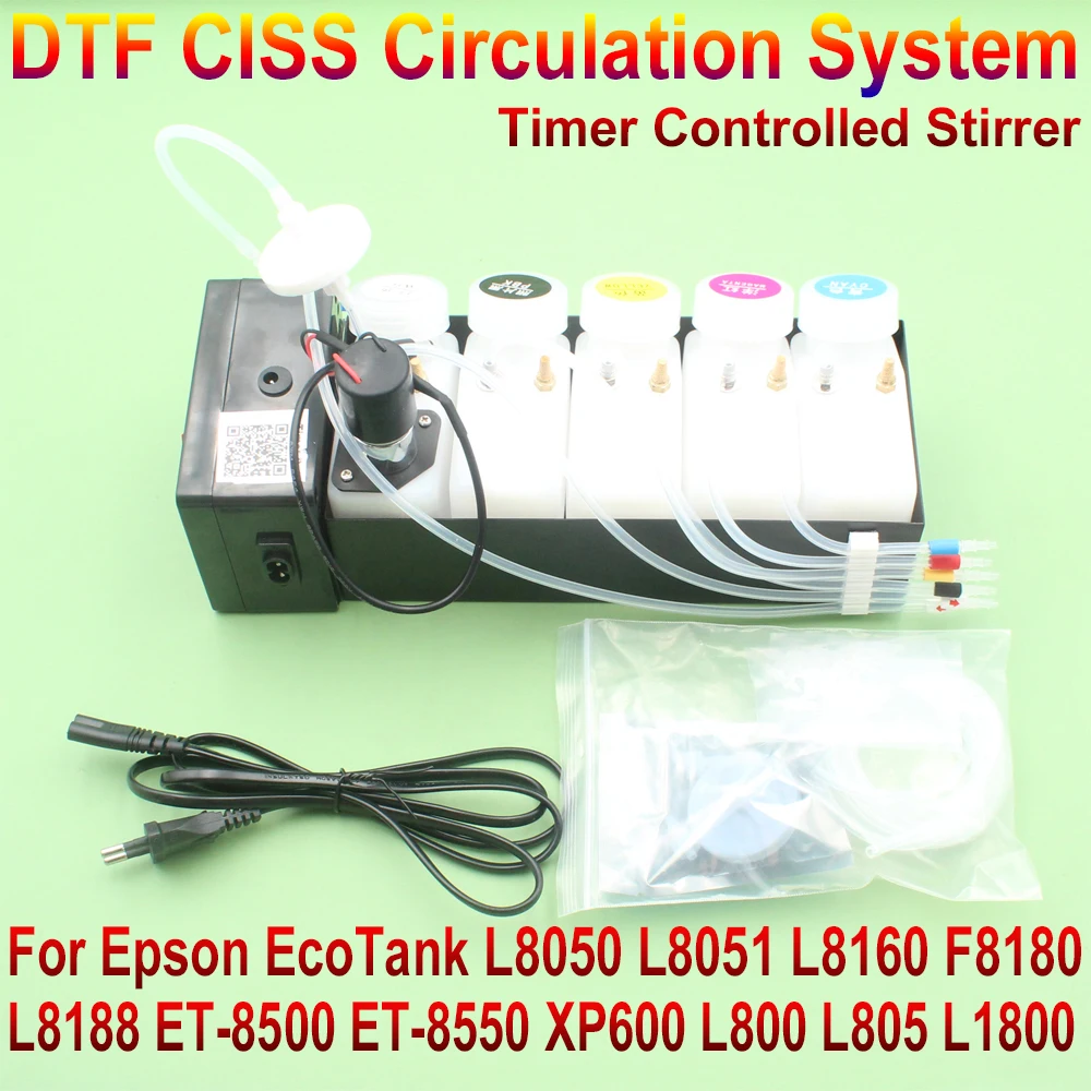 Imagem -03 - Dtf Sistema Ciss para Epson Tinta Tanque Conversão Kit Tinta Branca Sistema para Epson Et8550 L1800 L800 L805 L18050 L8050 Xp600