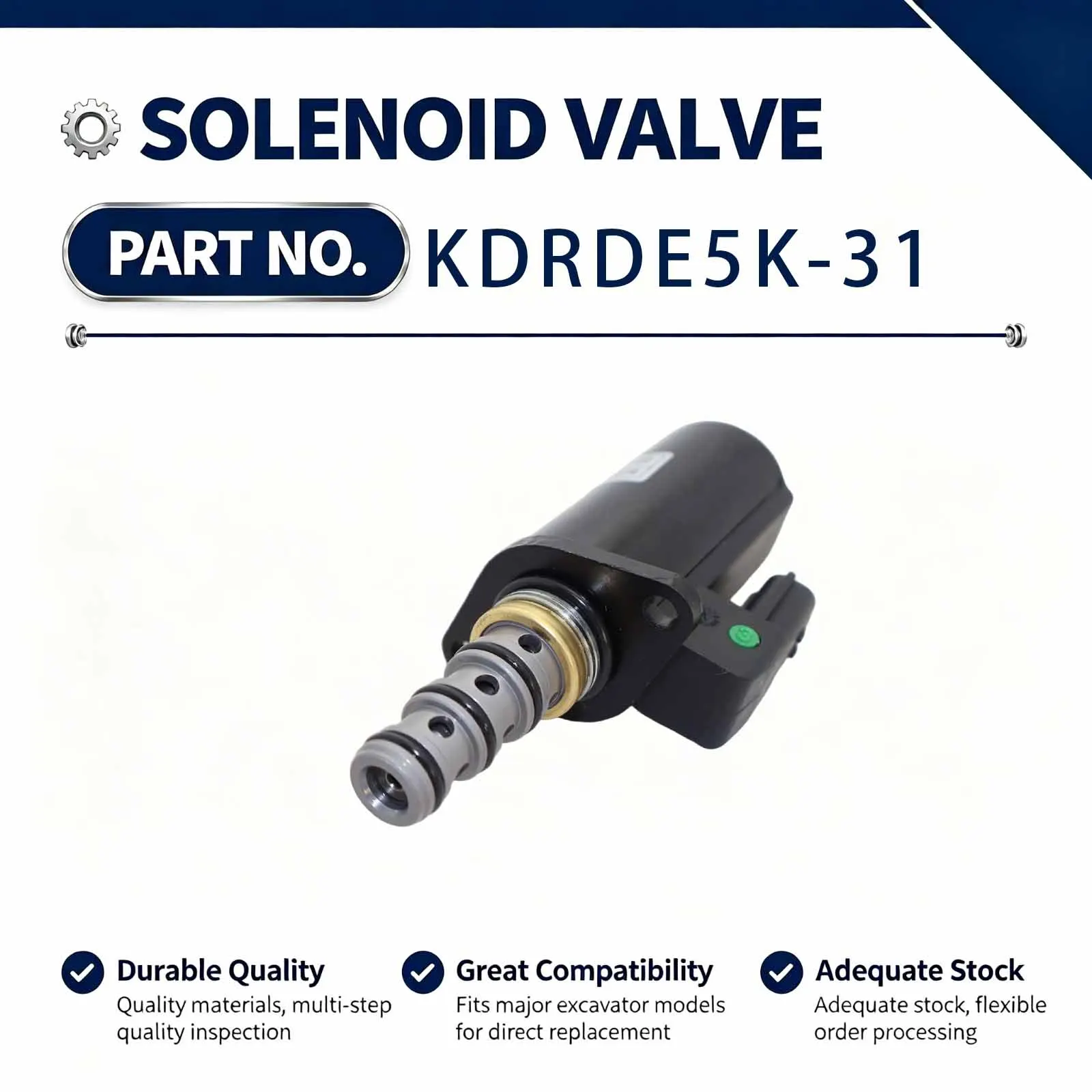 New Solenoid Valve KDRDE5K-31/30C50-122 Compatible for Kobelco SK250-6E Excavator