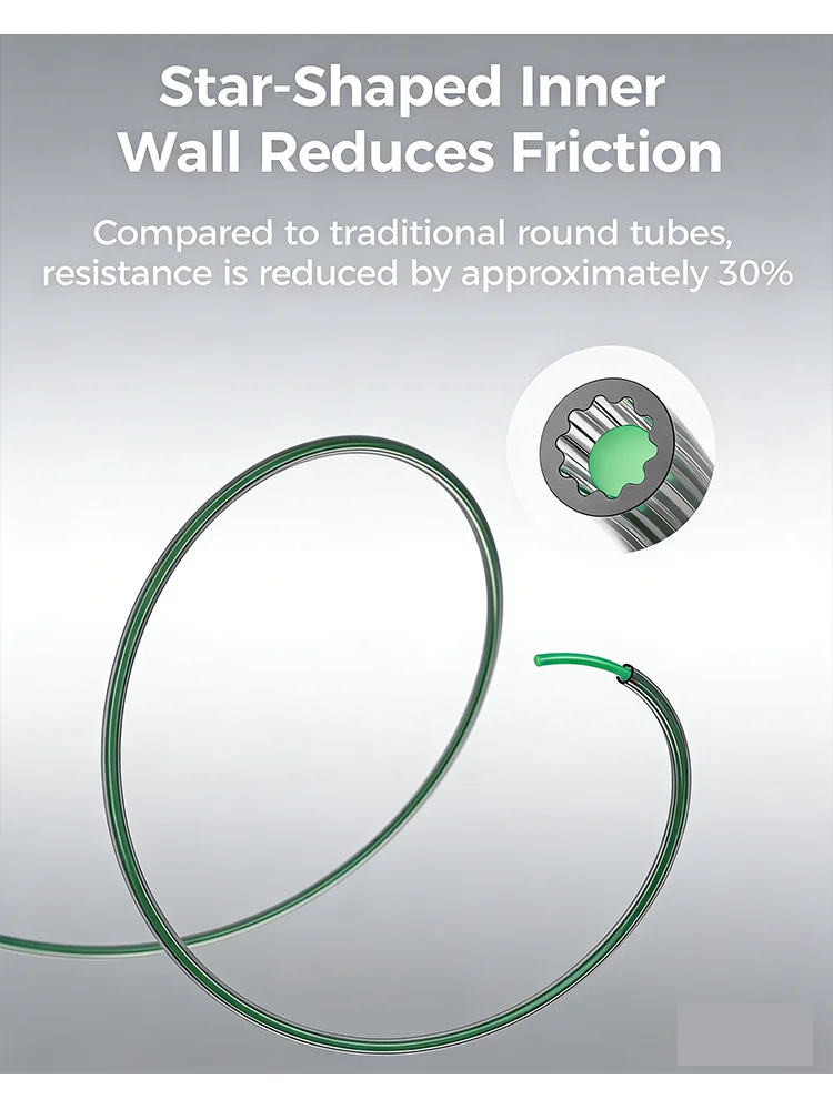 Creality Low-Resistance Star Shaped PTFE Tube with Cutter Ultra-Smooth Flow Heat-Resistant 3D Printer Parts for FDM 3D Printer