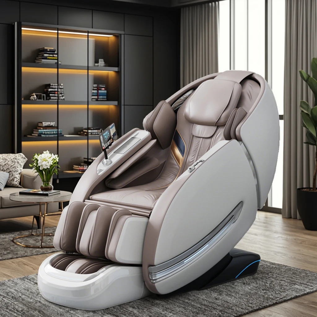 Electric Therapy Foot Roller Massage Chairs Touch Recliner Full Body 4D Zero Gravity Massage Chair With Heat