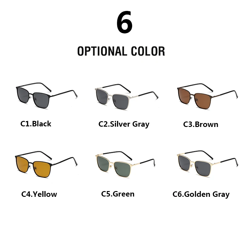 CRIXALIS Ultralight Polarized Sunglasses For Men Anti Glare Driving Sun Glasses Women Vintage Metal Square Trend Shades Eyewear