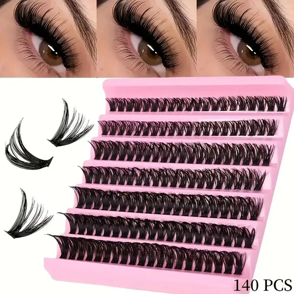 200 Clusters Individual Lash Cluster DIY Eyelash Extension Lash Volume Natural Eyelashes 3D Faux False Mink Lashes for Begi L8Y8