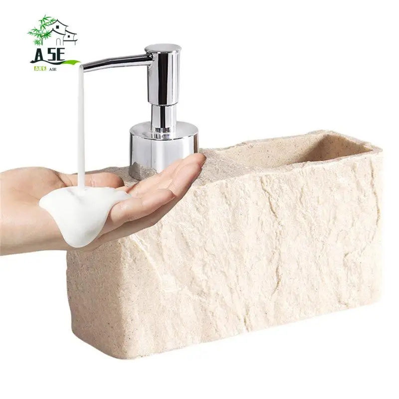 

A05E-Soap Dispenser Kitchen Sink And Bathroom Soap Dispenser Imitation Rock Liquid Hand And Dish Soap Dispenser