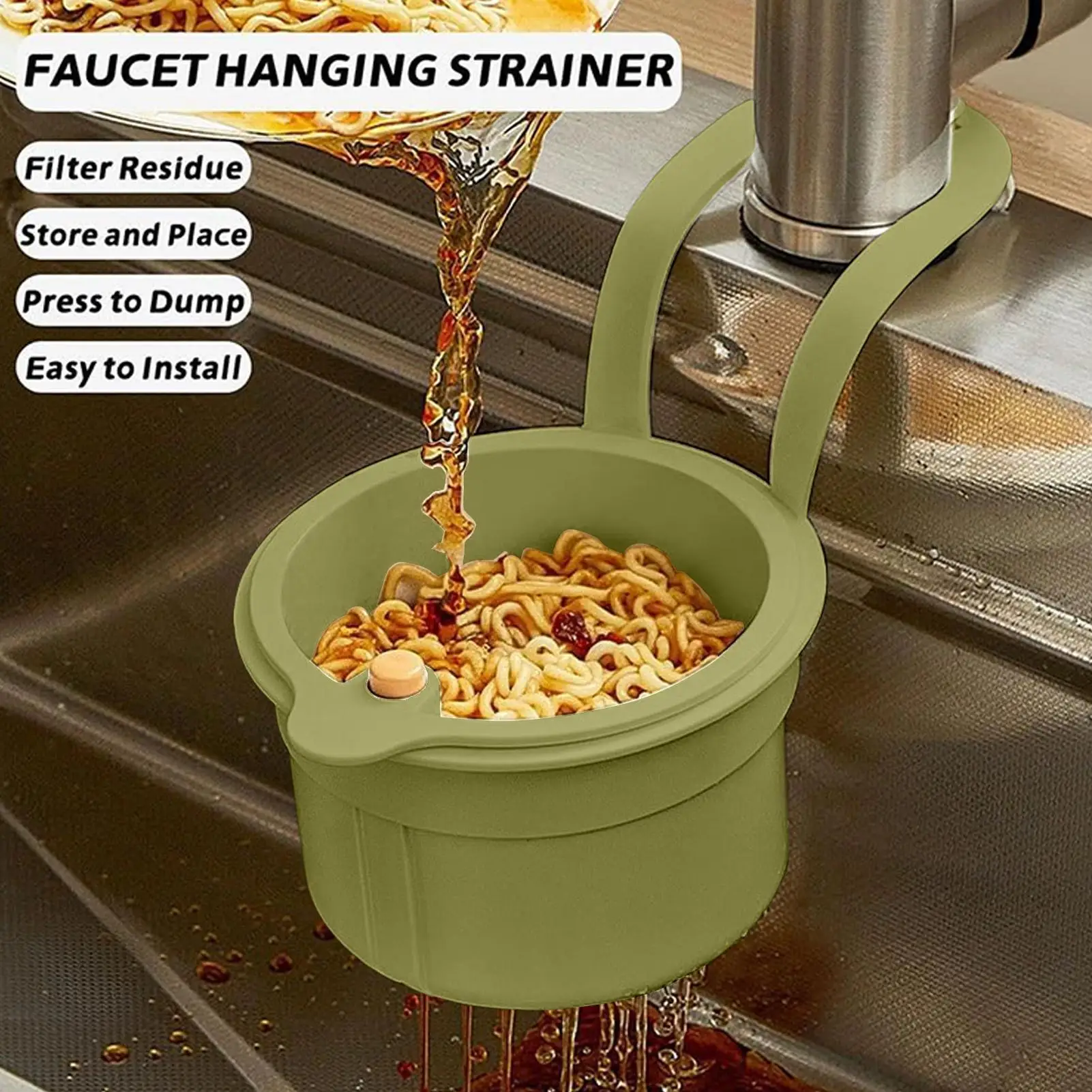Sink Strainer Colander Anti-Clogging Sink Filter Basket Kitchen Tool Fruits Washing Drains Colander For Counter Home Apartment