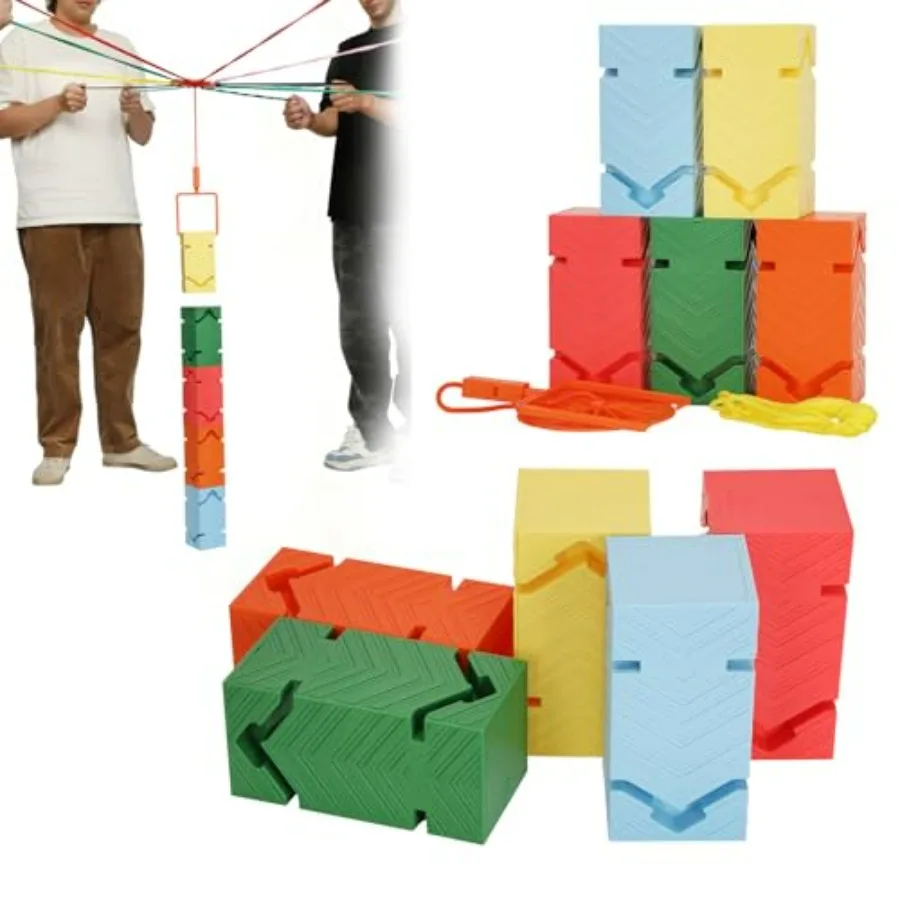 

5 Pcs Teamwork Building Blocks Set Durable Wooden Blocks in Natural Color for Adult Teen Team Building Games Ideal for Corporat
