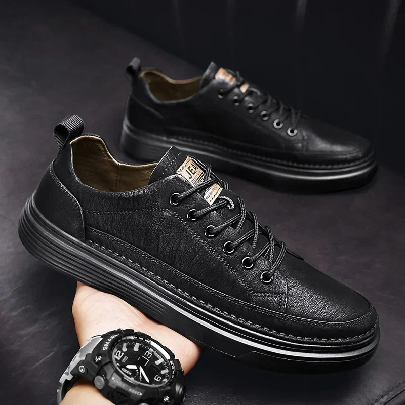 

Fashion Men Casual Shoes Outdoor PU Leather Breathable Comfortable Lace-up Men's Shoes Summer Men Sneaker Male Loafers Tenis