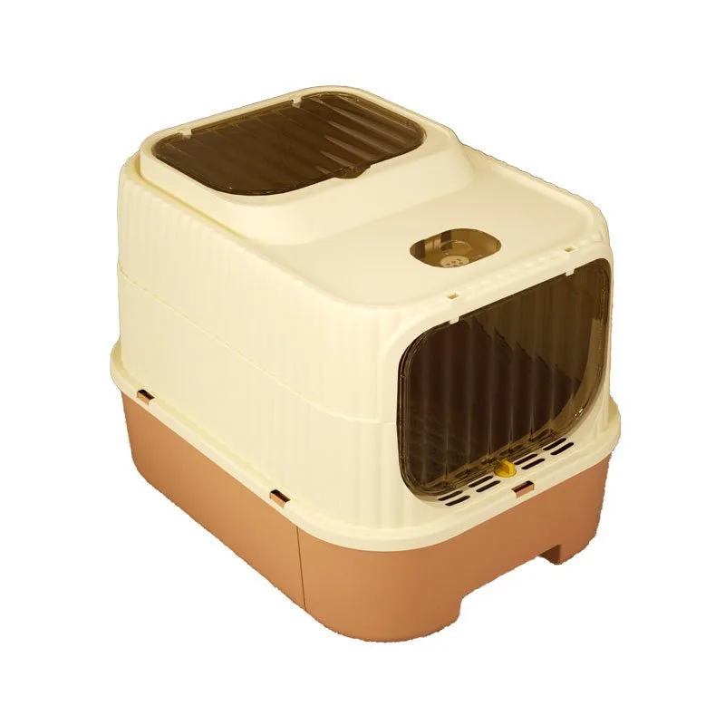 Caja de arena extra grande cerrada para gatos, antideslizante - imagen 2