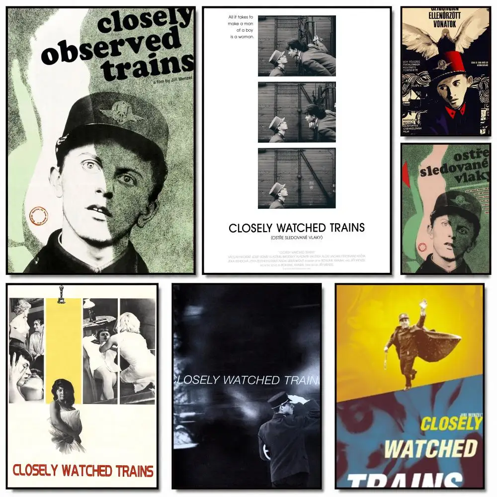 classic movie C-Closely Watched Trains-S Poster Removable Wall Sticker for Home Cafe Bar Office Interior Decor