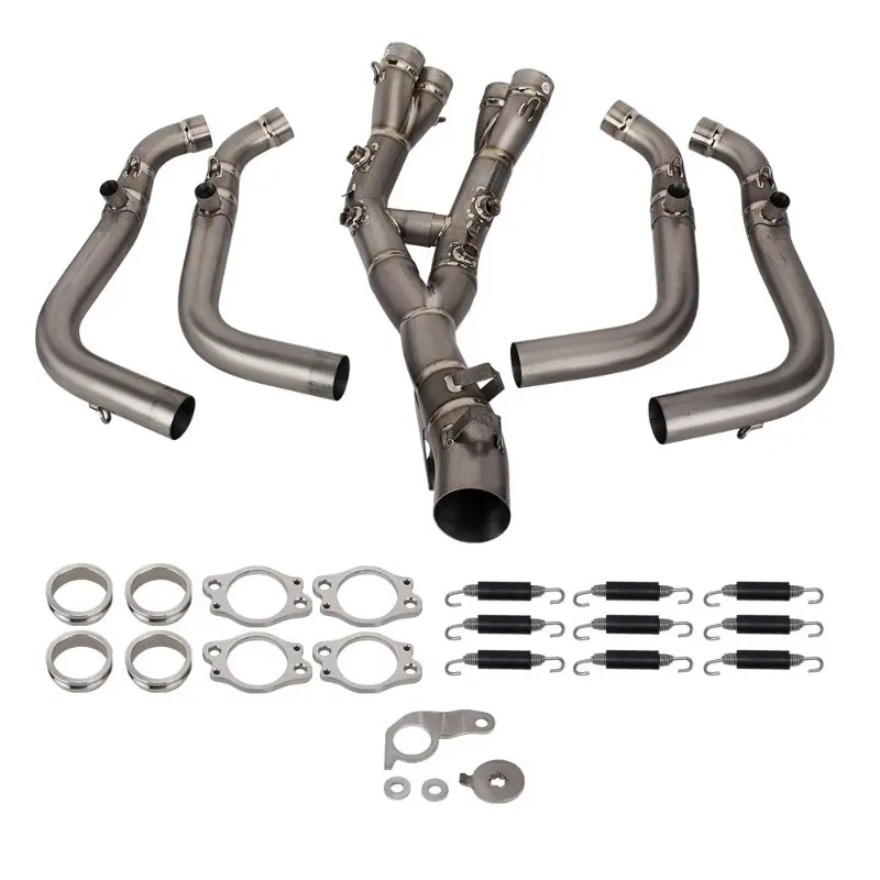 Forged Exhaust System For MotorcycleMotorcycle Exhaust Modify Full Titanium Kit Escape Front Link Pipe Compatible Original Muffl
