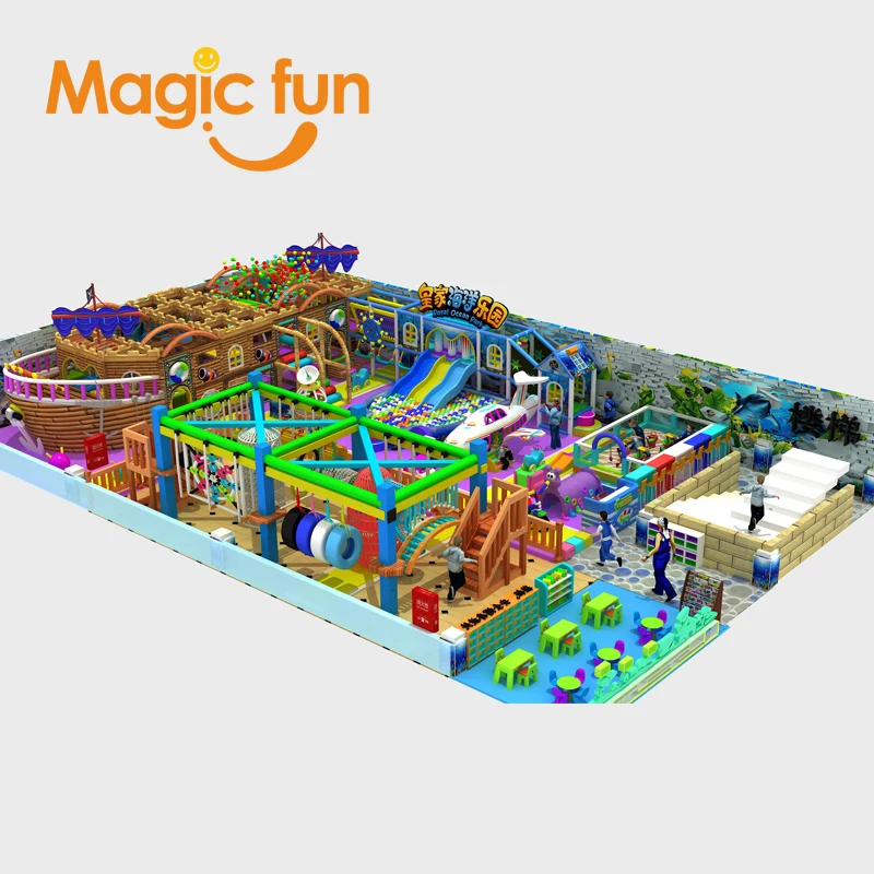 Amusement Park Plastic Slides Ride On Ball pools slide Kids play center Indoor soft play equipment