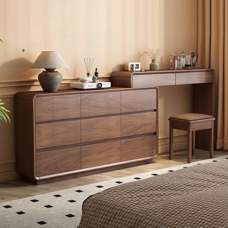 Living Room Bedroom Vanity Table Wood Shelf Desk Chair Makeup Vanity Table Bedside Vintage