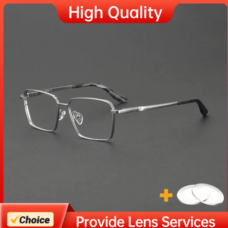 

9999 Style Titanium Eyewear Frame Full Rim Square Glasses for Daily Fashion Support Customized Prescription Lenses for Men Women
