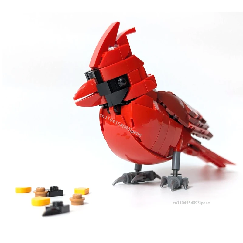 NEW Smart Bird Series Northern Cardinal Raven Bluebird Building Blocks Model DIY MOC Creative Expert Bird Kids Bricks Toys Gifts