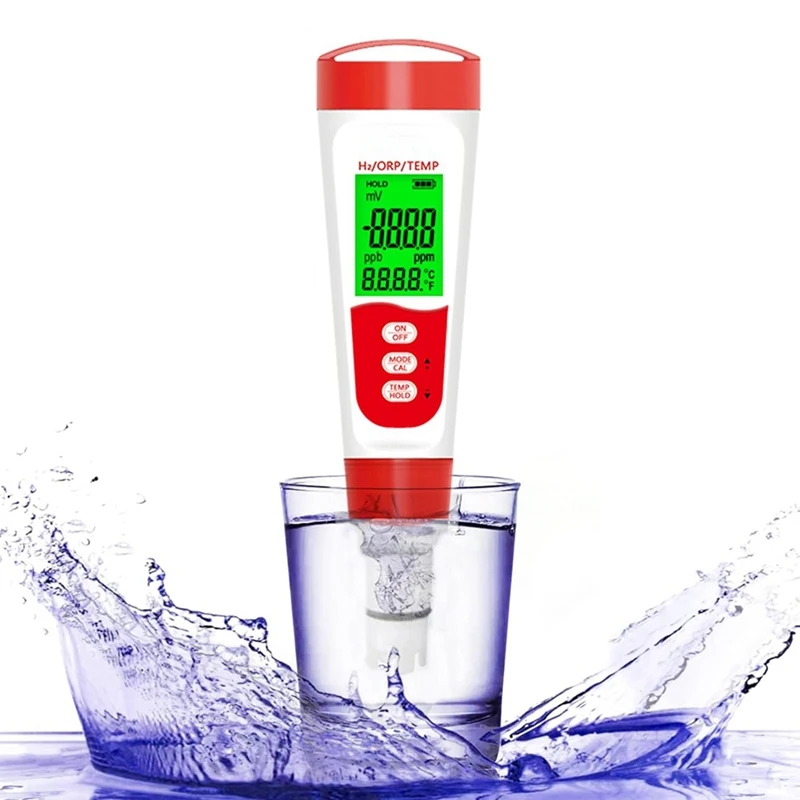 

Hydrogen Water Bottle Test Meter, 3 In 1 H2/ORP/Temp Digital Hydrogen Level Tester Pen For Daily Drinking Hydrogen Water Durable