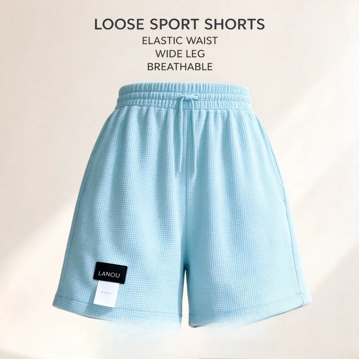 1pcs Women Loose Sports Shorts Elastic Waist Wide Leg Hot Pants Casual Slimming High Waist Comfortable Breathable Summer