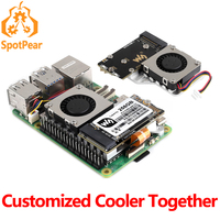 Raspberry Pi 5 PCIe to M.2 Mini NVMe SSD Board (E) With Customized Active Cooler Together Waveshare PCIe To M.2 Adapter Board (E