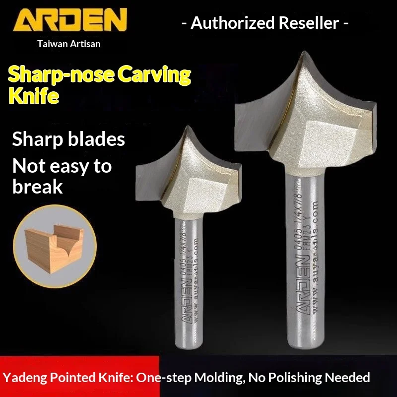 Arden Sharp-nose Electric Wood Carving Milling Tool for CNC/Engraving Machines-Woodworking Edge Trimming Grooving Arc Cutter