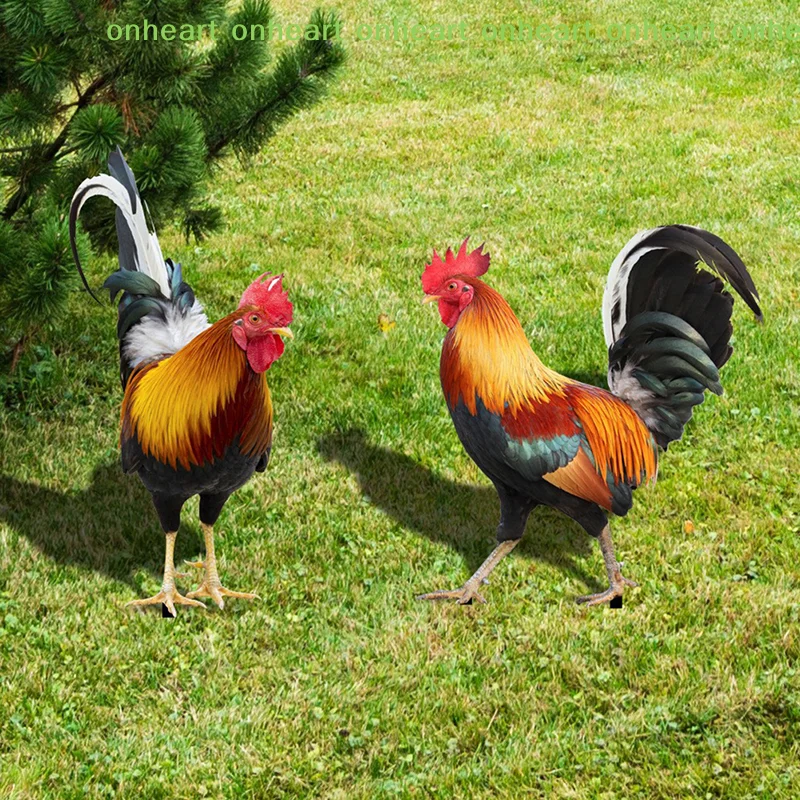 Weatherproof Hen Figurine For Farm Patio Lawn Back Yard Home 1pcs Garden Rooster Statue Acrylic Chicken Sculpture For Yard Decor