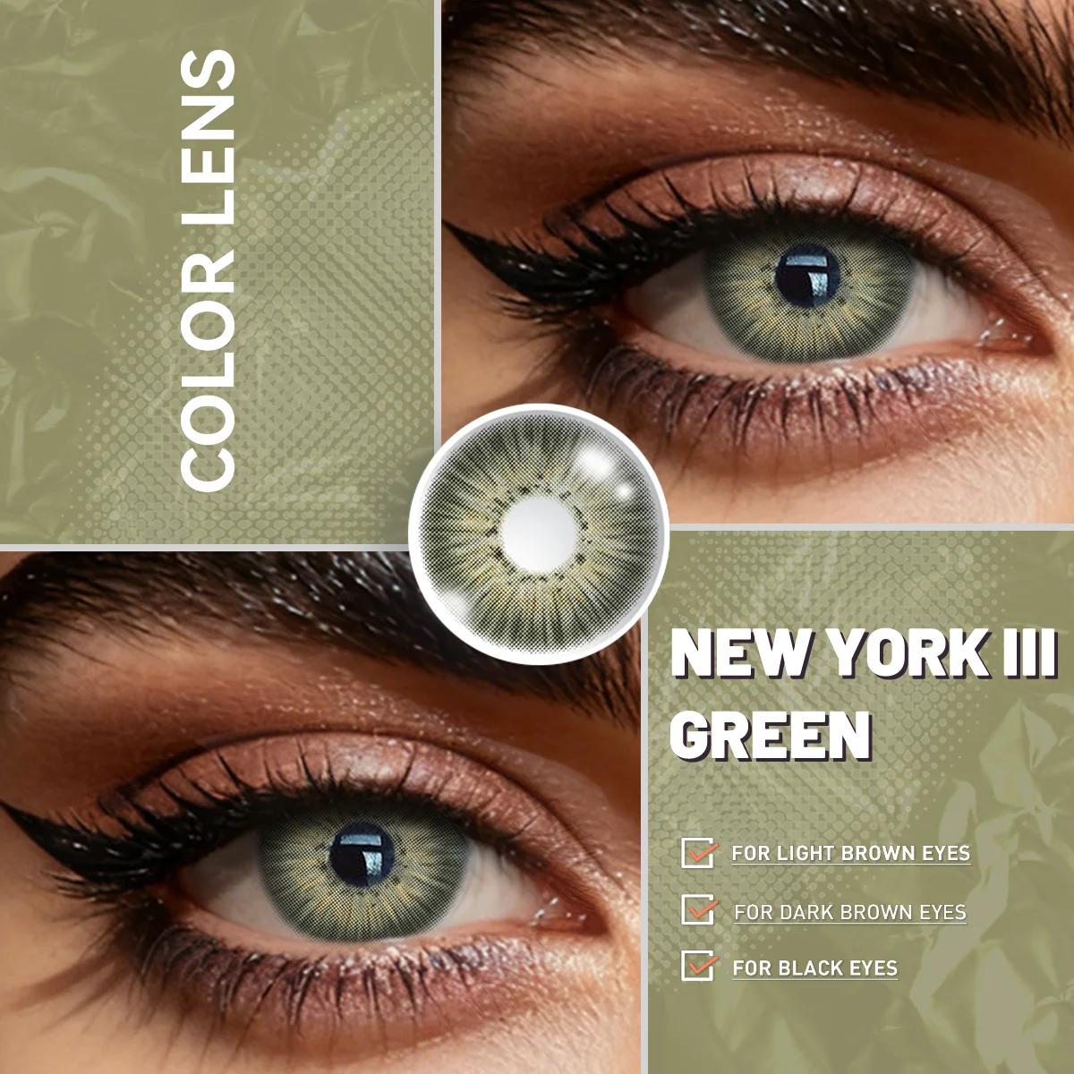 Visuashow 2 Stück Natürliche Farblinsen, Jährlich Tragbar, für Myopie mit Stärke, Weich und Bequem. Perfekt für modisches Make-up, Kosmetik und alltägliche Looks, die Ihre Schönheit unterstreichen – Detail 3