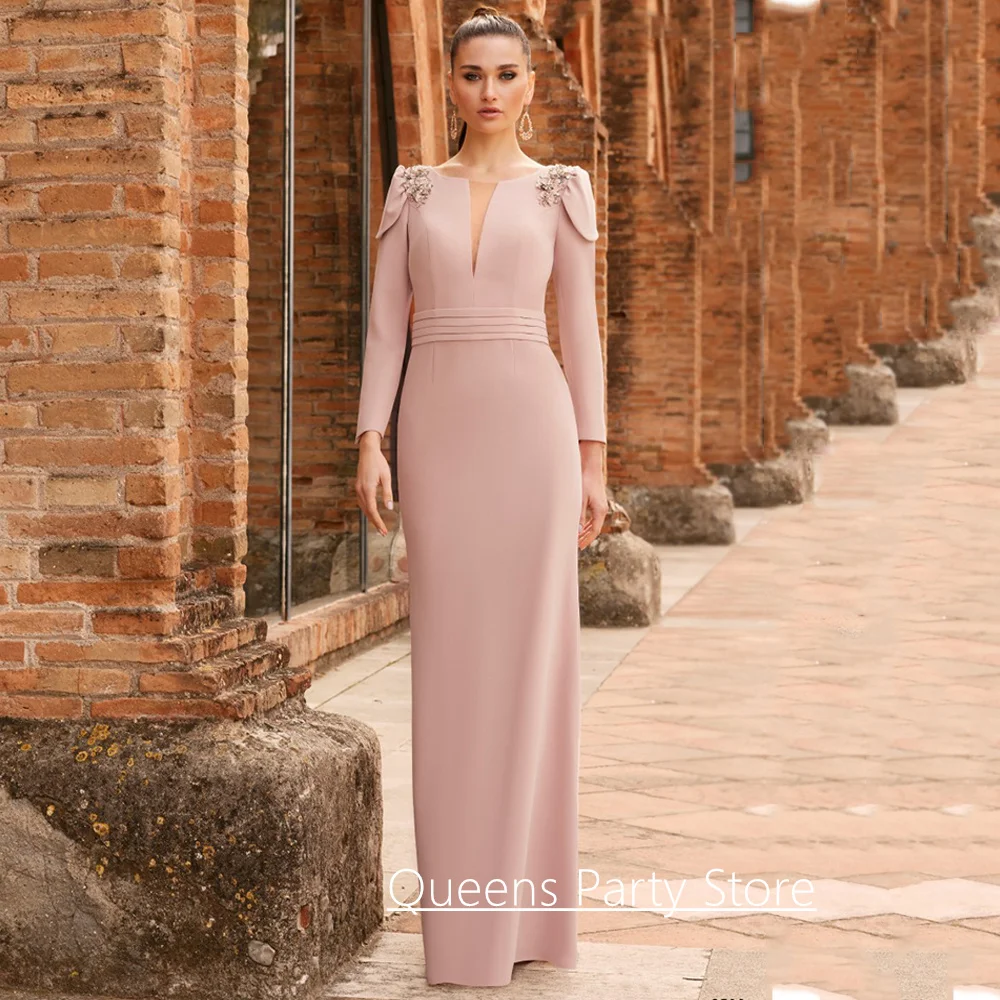 Vintage Mother of The Bride Dress Customized Small V Neck Long Sleeves Beading Sequined Mermaid Wedding Guest Gown Buttons
