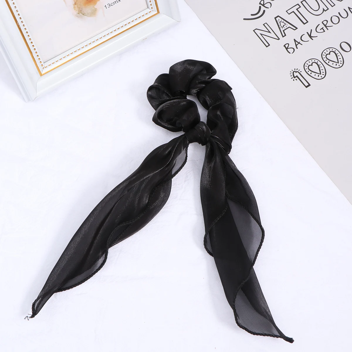 

2 Pcs Hairband Satin Ring Ribbons Cloth Ties Ponytail Bows for Girls Elastic Hairbands