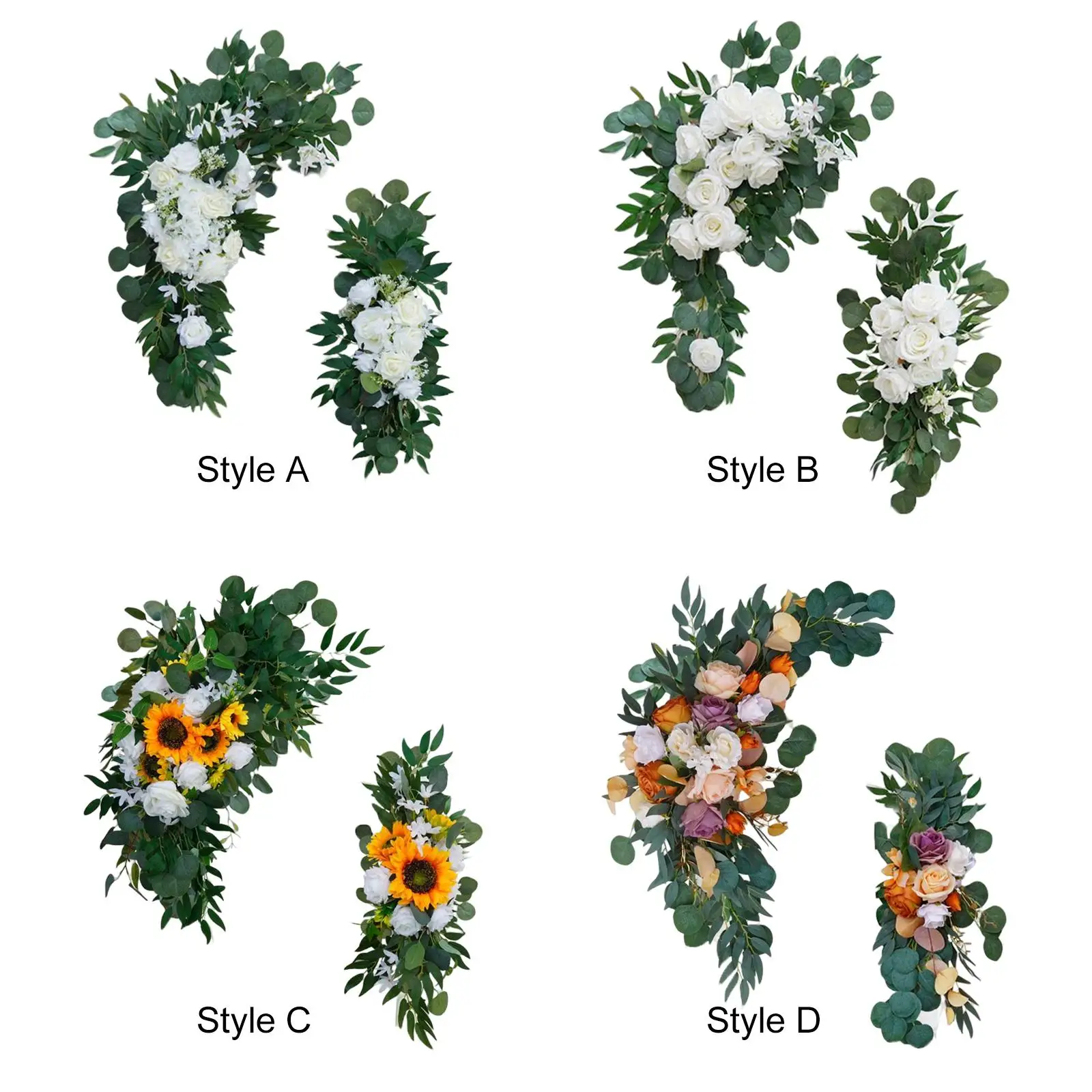 

Artificial Wedding Arch , Rustic Garlands Wreath Swag for Wedding Welcome Sign Background Decoration Ornament Party