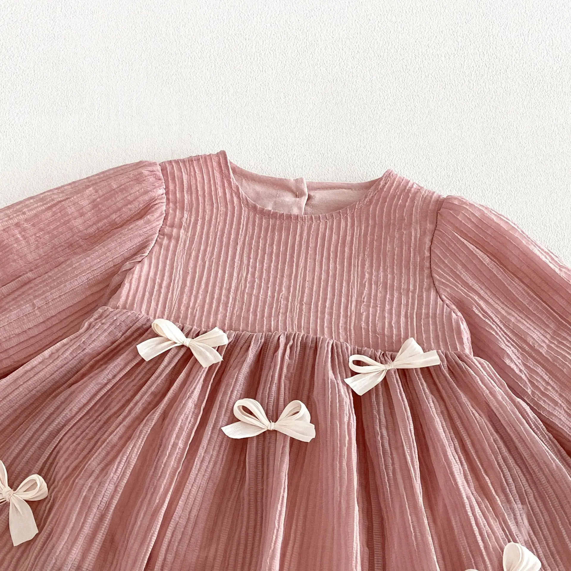 2026 New Autumn Baby Girls Bowknot Romper Dress | Long Sleeve Bodysuit | Cute 1st Birthday Party Outfit