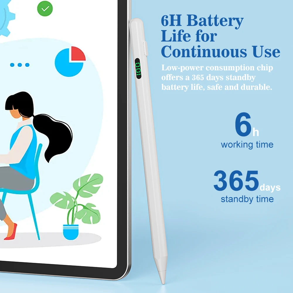 For Apple Pencil 2 1 LCD Power Display Palm Rejection iPad Pencil For iPad 2023 - 2018 Pro 11 12.9 Air 3 4 5 Mini for Apple Pen