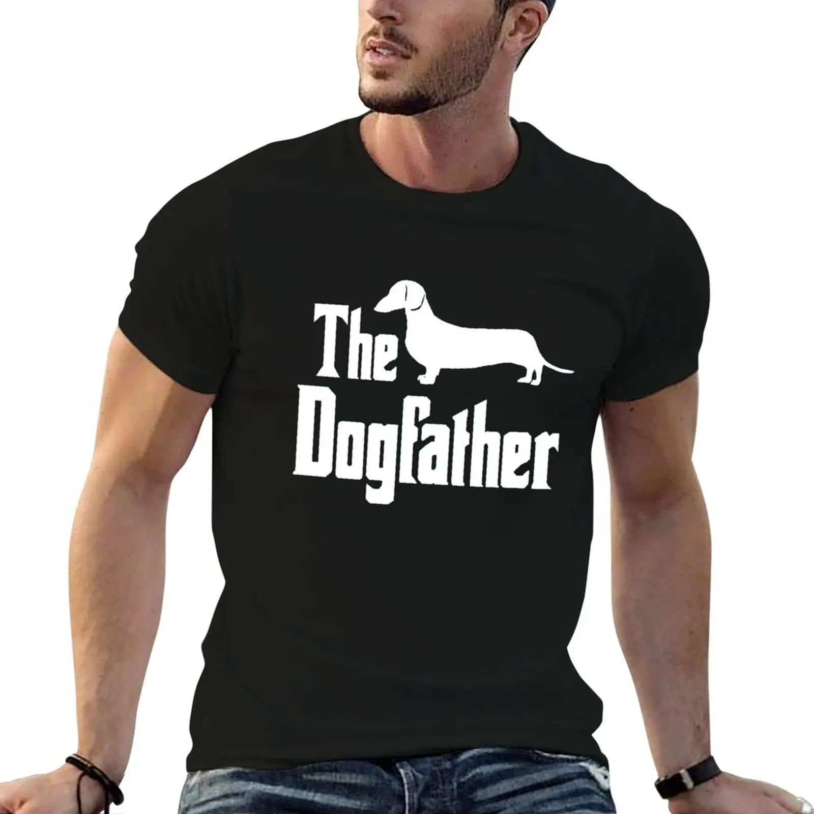 The Dogfather Dachshund Doxie Weiner Dog funny gift idea T-Shirt Lightweight Casual Summer T-Shirt