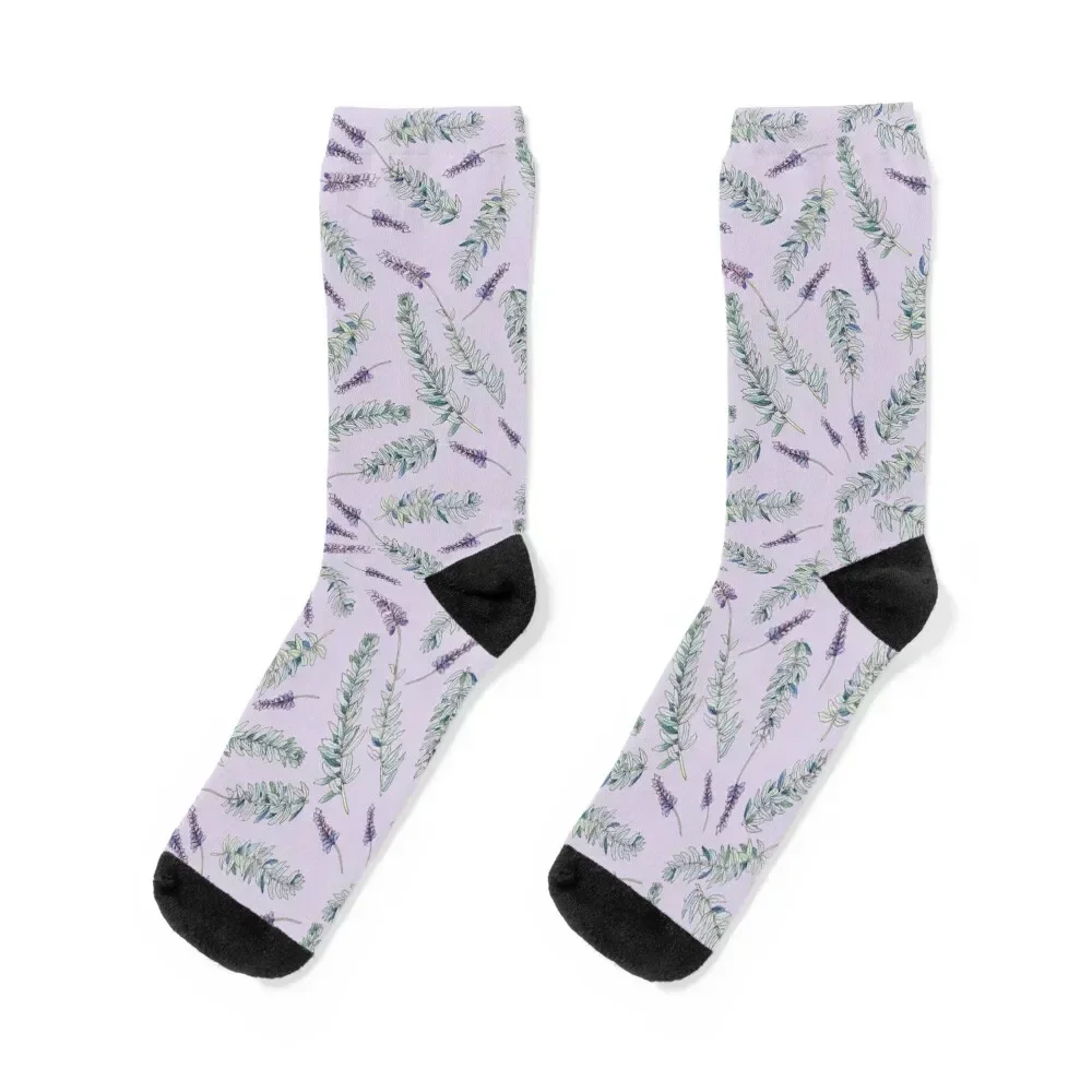 Lavender, Illustration Socks loose FASHION Socks Women Men's