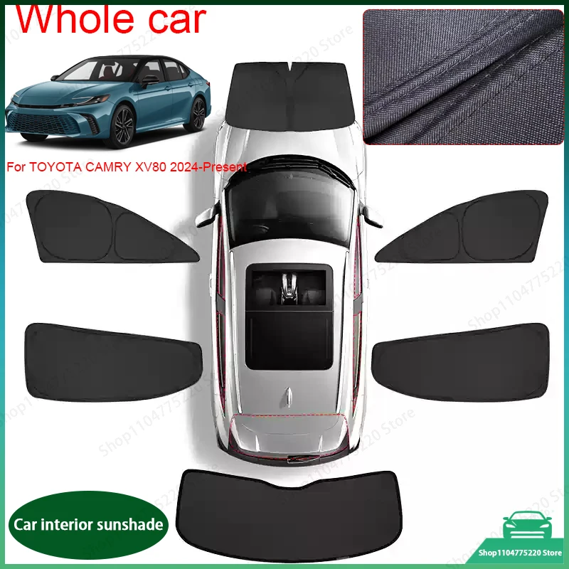 Car Black Window Privacy Sunshade For Toyora Camry XV70 XV80 2018-Present Auto Anti-UV Heat Insulation Protect Cover Accessories