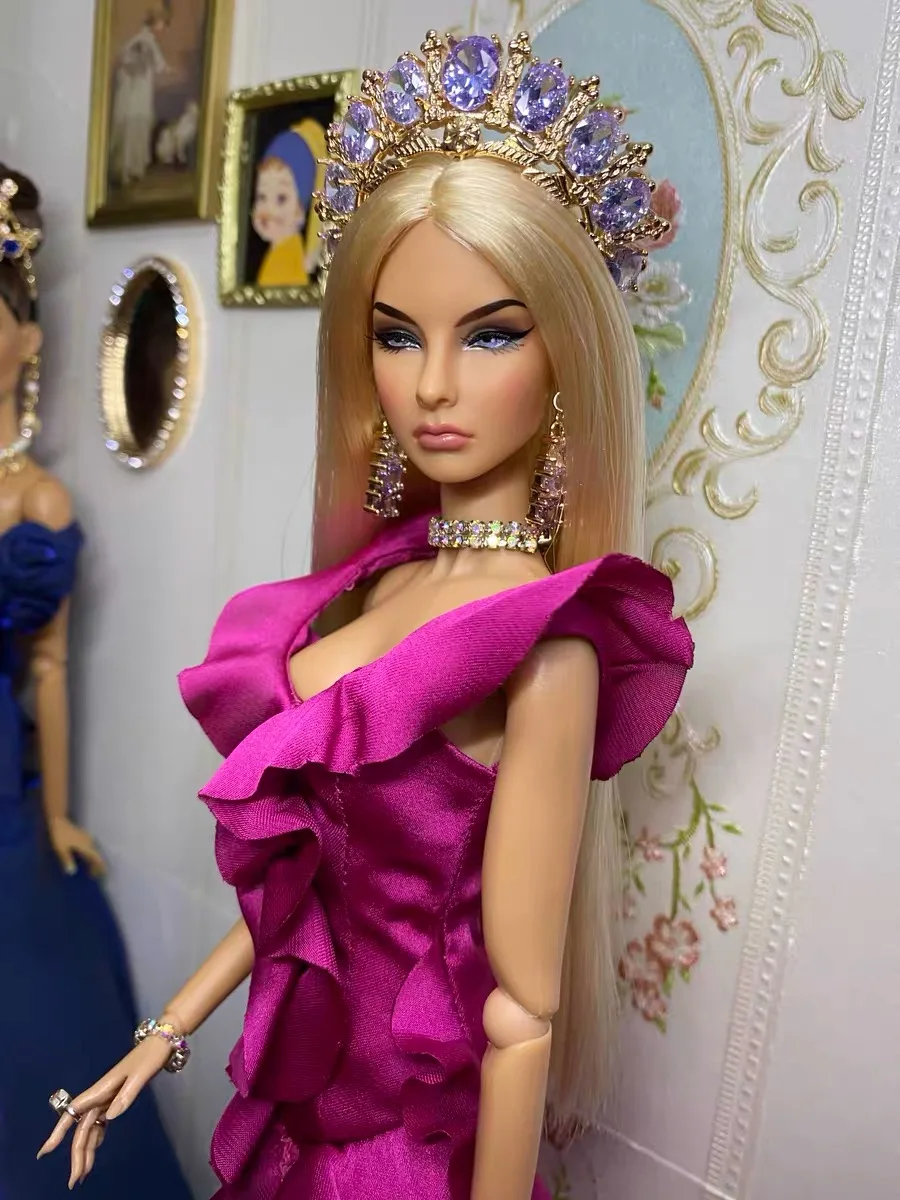 Accesorios de joyería para muñeca de supermodelo de 30cm, diseño Original BJD 1/6, diamantes brillantes de lujo, fiesta de cena, vestido de muñeca de princesa
