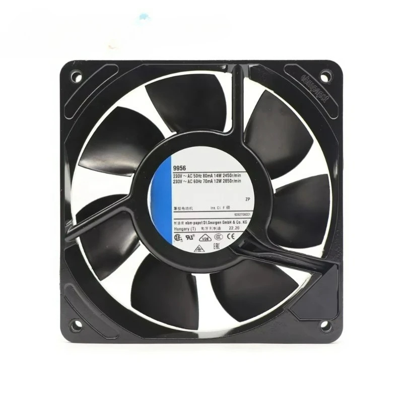 9956 12025 120*120*25mm  230V AC 14W 0.07A 12CM High Temperature Resistant Mechanical Wind Power Axial Cooling Fan