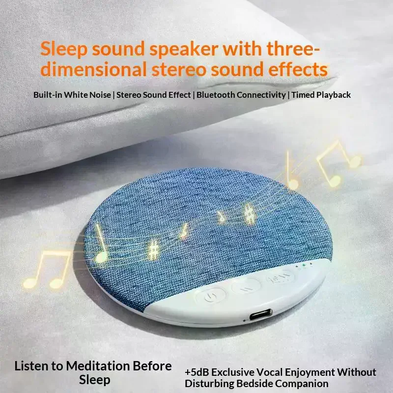 Mini Caixa de Som Bluetooth Portátil com Sons da Natureza e Ruído Branco, Soundbar Sem Fio, Reprodutor de Música MP3 Ultrafino com Desligamento Programado