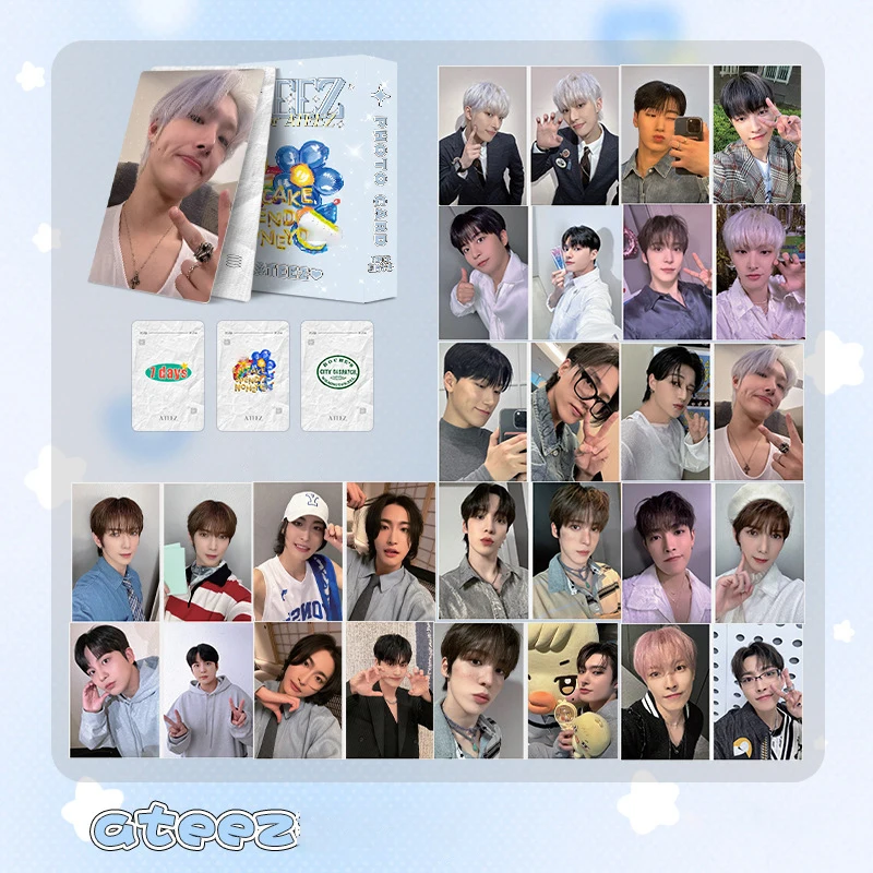 

50Pcs/Set KPOP ATEEZ ZB1 RIIZE Boxed Laser Cards List Taeyong Wonyoung Winter Babymonster NMIXX Joy Lomo Cards Fans Collection