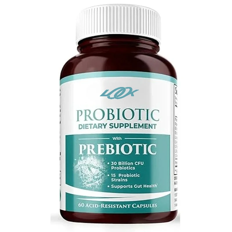 

30 Billion Colony Unit Probiotic Supplement Containing Prebiotics - Promoting Intestinal -60 Capsules