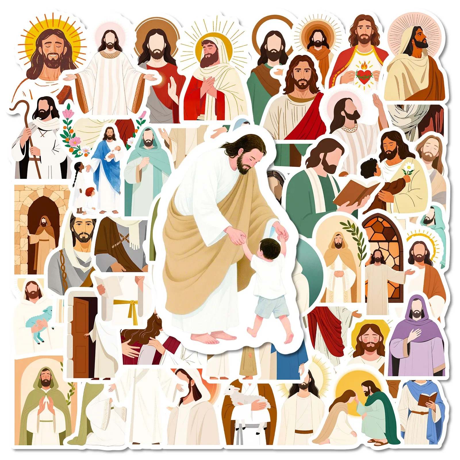 10/56pcs Jesus Bible God Christian Stickers Art Decals for Laptop Phone Scrapbook Luggage Bottles Decorative Graffiti Waterproof