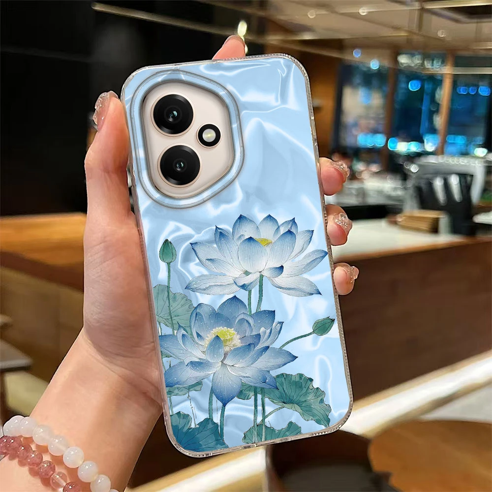 INS لوتس الأزهار الملونة جراب هاتف ل الشرف 400 200 90 الذكية برو Magic7 6 5 70 لايت X9a X9c X9b X8a X8b X6c X7b X7c غطاء