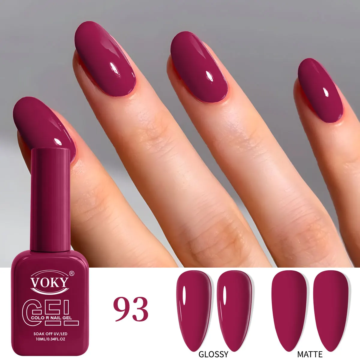 1PC high-quality soak-off UV LED luxury magenta plum-colored nail gel, gentle and eco-friendly, non-irritating formula, 10ml large-capacity bottle with high cost-effectiveness, a must-have classic nail color for all seasons, suitable for personal holiday DIY nail art and wholesale for nail salons