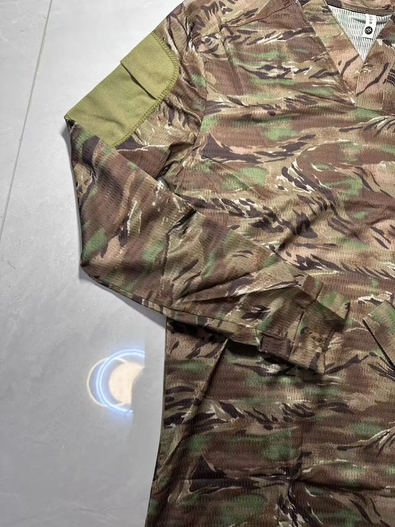 VS Top V-neck All Terrain Tiger Pattern Camouflage Long Short Sleeve T-shirt for Quick Drying, Breathability, Outdoor Tactics, I