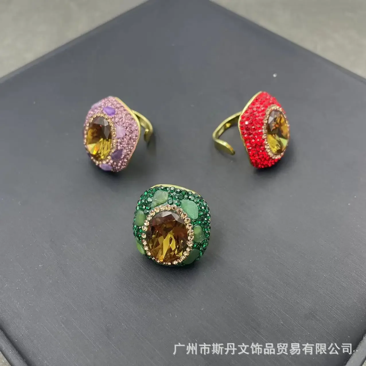 Turkish sultanite color-changing stone Czech diamond ring, rough stone inlaid light-sensitive bracelet, cross-border wholesale