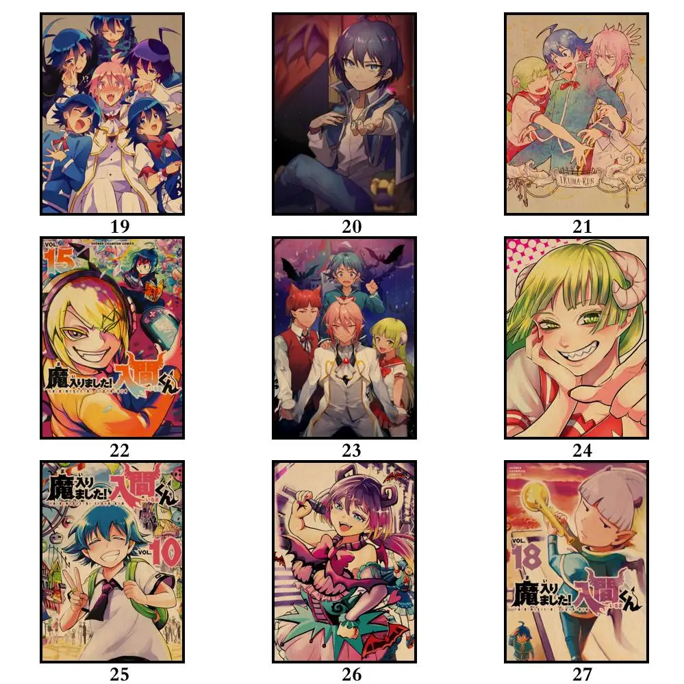 50 Designs Welcome To Demon School! Iruma-kun Kraftpaper Poster Mairimashita! Iruma-kun  Artwork Fancy Wall Sticker for House